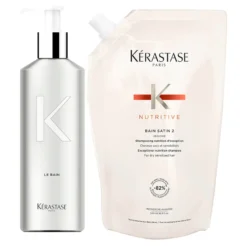 Kérastase Nutritive Bain Satin 2 Aluminium Bottle & Shampoo Refill Bundle