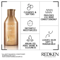 Redken All Soft Shampoo For Fine Dry Hair 300ml 10.1fl.oz 6 Redken All Soft Shampoo For Fine Dry Hair 300ml 10.1fl.oz -Nude Rich Sales lyskin redken all soft shampoo benefits