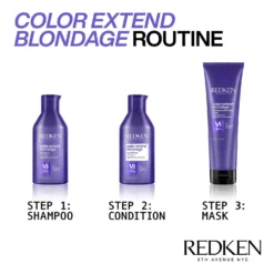 Redken Color Extend Blondage Purple Shampoo For Blonde Hair 300ml 10.1fl.oz -Nude Rich Sales lyskin redken color extend blondage purple shampoo for blonde hair RED00035 4